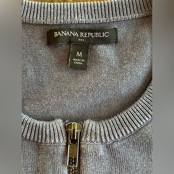 Banana Republic Full Zip Cardigan Sweater, Medium, Blue - Picture 4 of 8